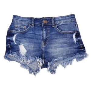 H&M Distressed Denim Shorts Women's‎ Size Eur 32 US 2